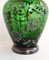 Recuerdos Art Déco pequeños de vidrio soplado verde y decoración plateada, Venecia, años 30. Juego de 2, Imagen 4