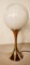 Vintage Messinglampe mit Kugelglas 12
