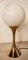 Vintage Messinglampe mit Kugelglas 9