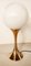 Lampada vintage in ottone con sfera in vetro, Immagine 8
