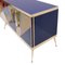 Italian Sideboard in Wood, Brass and Colored Glass 3