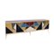 Italian Sideboard in Wood, Brass and Colored Glass 2