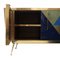 Italian Sideboard in Wood, Brass and Colored Glass 6