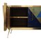 Italian Sideboard in Wood, Brass and Colored Glass, Image 6