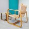 Rationalist Armchair and Pouf by Giuseppe Pagano for Arredi Bocconi, 1938, Set of 2 3