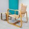 Rationalist Armchair and Pouf by Giuseppe Pagano for Arredi Bocconi, 1938, Set of 2, Image 3