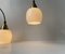 Lampade a sospensione piccole moderne in ottone e vetro opalino bianco, Danimarca, anni '70, set di 2, Immagine 5