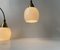 Petites Lampes à Suspension Modernes en Laiton et Verre Opalin Blanc, Danemark, 1970s, Set de 2 5