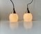 Small Danish Modern Pendant Lamps in Brass & White Opaline Glass, 1970s, Set of 2, Image 2