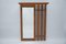 Mirrored Walnut Slats Wall Coat Rack with Black Hooks, 1960s 1