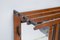 Mirrored Walnut Slats Wall Coat Rack with Black Hooks, 1960s 6