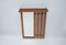 Mirrored Walnut Slats Wall Coat Rack with Black Hooks, 1960s 2