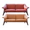Sofas in Cognac and Bordeaux Leather from Poltrona Frau, 1980s-1990s, Set of 2 1