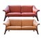 Sofas in Cognac and Bordeaux Leather from Poltrona Frau, 1980s-1990s, Set of 2, Image 1