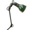 Vintage British Industrial Green Enamel and Cast Iron 2-Arm Machinist Work Desk Light from Mek Elek 2