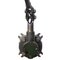 Lámpara de escritorio de maquinista industrial vintage británica de hierro fundido esmaltado en verde de dos brazos de Mek Elek, Imagen 6