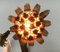 Italienische Mid-Century Metall Sonnenblumen Wandlampe, 1960er 7