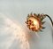 Mid-Century Italian Metal Sunflower Wall Lamp, 1960s, Image 2