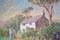 Neil Miners, Landschaftsszene mit Cottage, Öl an Bord, 1950er, Gerahmt 6