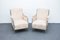 Mid-Century Bauhaus Armchairs in Beige Velvet attributed to Jozsef Peresztegi, Hungary, 1960s, Set of 2 1