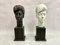 Józef Galica, Sculptures of Mrs. M. S., Bronze and Plaster, Poland, 1960s, Set of 2 1