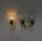 Lámparas de pared con antorchas, años 50, latón, beige, vidrio, juego de 2, años 50, Imagen 7