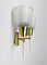 Wall Lights Torches, 50s, Brass, Beige, Glass, 2 Set, 1950s, Set of 2 4