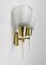Wall Lights Torches, 50s, Brass, Beige, Glass, 2 Set, 1950s, Set of 2, Image 4