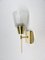 Lámparas de pared con antorchas, años 50, latón, beige, vidrio, juego de 2, años 50, Imagen 3