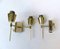 Wall Lights Torches, 50s, Brass, Beige, Glass, 2 Set, 1950s, Set of 2, Image 15