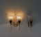 Lámparas de pared con antorchas, años 50, latón, beige, vidrio, juego de 2, años 50, Imagen 10