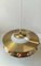 Danish Prism Ceiling Lamp in Opaline Glass and Brass, 1970s 4