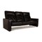 Leather Three-Seater Black Sofa from Laauser 7