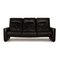 Leather Three-Seater Black Sofa from Laauser 1