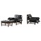 Easy Chairs and Stool in Jacaranda and Leather attributed to Sergio Rodrigues, 1957, Set of 3, Image 1