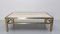 Mid-Century French Travertine and Gilt Brass Coffee Table in the style of Guy Lefevre Style, 1970s, Image 8