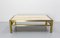 Mid-Century French Travertine and Gilt Brass Coffee Table in the style of Guy Lefevre Style, 1970s 2