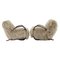 H 269 Armchairs in Sheepskin from Hala, 1940s, Set of 2, Image 1