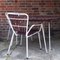 Tavolo e sedie da giardino in acciaio tubolare e teak verniciato di Daneline, Danimarca, anni '60, set di 3, Immagine 9