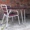 Danish Tubular Steel & Painted Teak Garden Table & Chairs from Daneline, 1960s, Set of 3 3