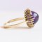 Vintage 14k Yellow Gold and Cabochon Cut Amethyst Ring, 1960s 3