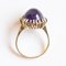 Vintage Amethyst Ring aus 14 Karat Gelbgold mit Cabochon Schliff, 1960er 9