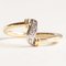 Vintage 18k Yellow Gold and White Gold Ring with Brilliant Cut Diamonds, 1940s 1