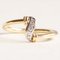 Vintage 18k Yellow Gold and White Gold Ring with Brilliant Cut Diamonds, 1940s 2