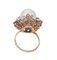 Pearl, Diamonds and 14 Karat White and Rose Gold Cluster Ring 3