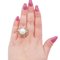 Pearl, Diamonds and 14 Karat White and Rose Gold Cluster Ring, Image 4
