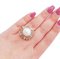 Anello a grappolo in oro bianco e rosa a 14 carati, diamanti e perle, Immagine 5