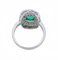 Emeralds, Diamonds and 18 Karat White Gold Ring, 1970s 3