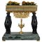Empire Style Bronze and Sea-Green Marble Table Planter with Caryatids, 1860 1
