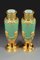 Jade Green Opaline and Gilded Brass Vases, 1880, Set of 2 2